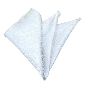 handkerchief 190 - 화이트 (페이즐리)