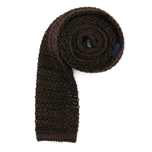 silk knit tie - 브라운