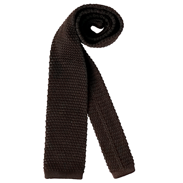 Knit tie - Brown (일자)