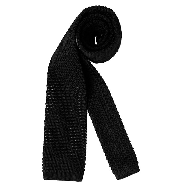 silk knit tie - 블랙 (black)